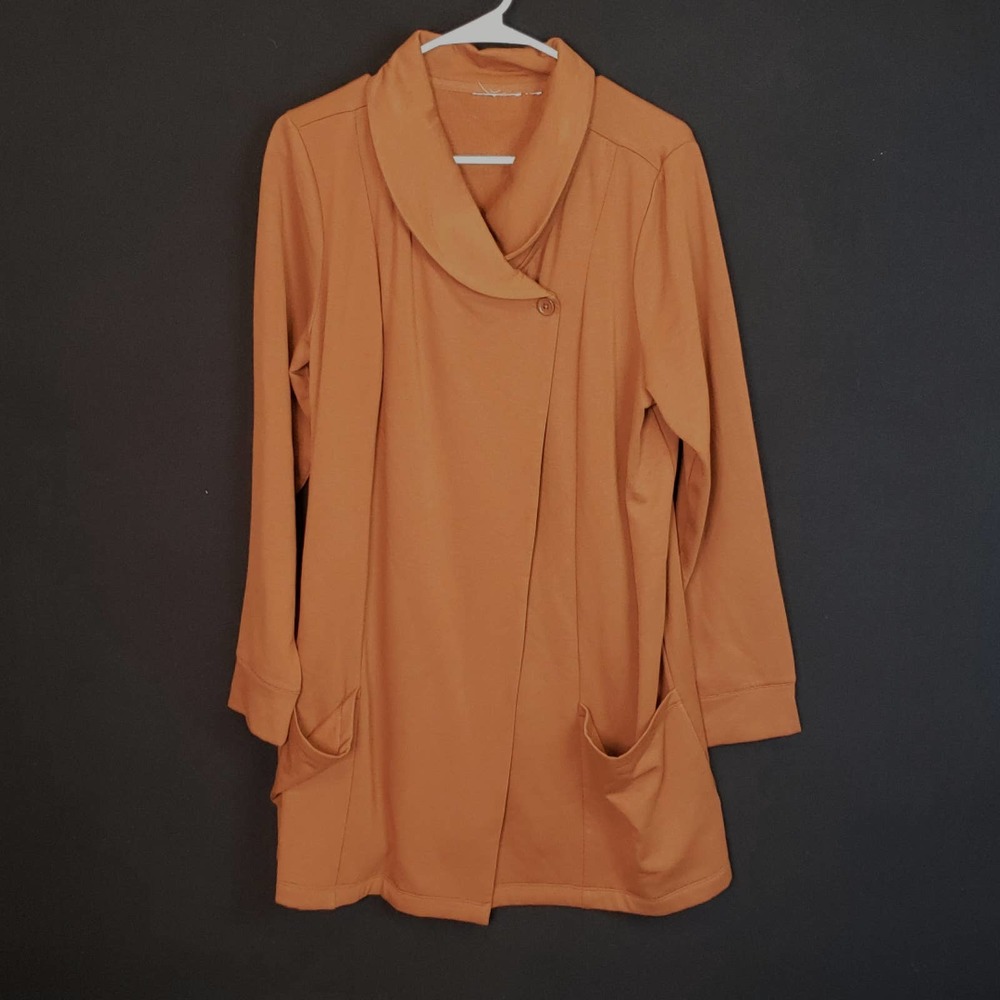 Orange / Brown Long Cardigan Sweatshirt size M/L